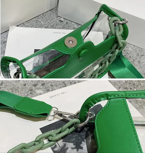 Vista 5 de Bolso transparente para mujer, bolso transparente para concierto, aprobado por estadios, bolso cruzado de hombro, bolso Hobo