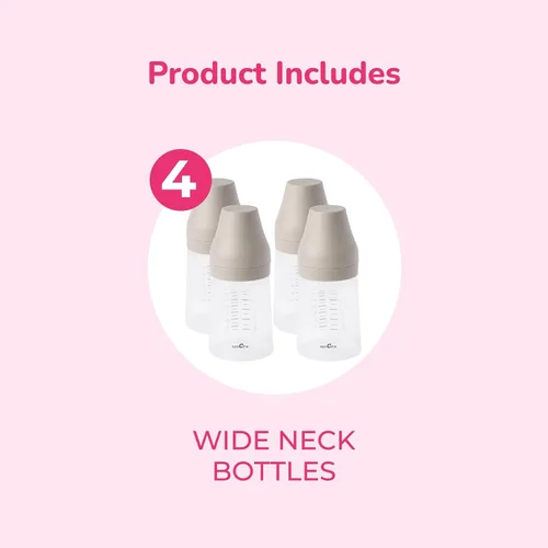 Vista 2 de Spectra - Biberones de cuello ancho para bebé - Compatibles con las arandelas del extractor de leche Spectra (Paquete de 4)
