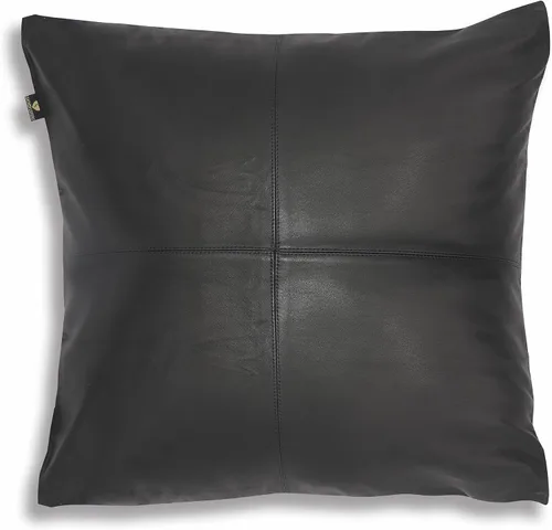 Vista 18 de LL LEATHER LOVERS Funda de almohada de piel de cordero - Funda de cojín para sofá, fundas decorativas para sala de estar y dormitorio, 20 x 20 Negro