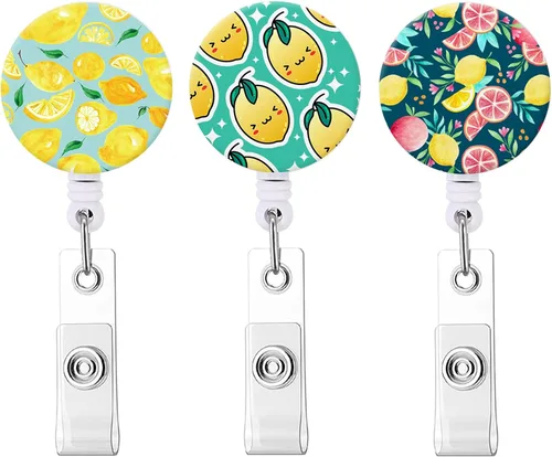 Vista 13 de Carrete retráctil para tarjetas de identificación con clip de cocodrilo resistente para nombre de enfermera, carrete decorativo para tarjetas