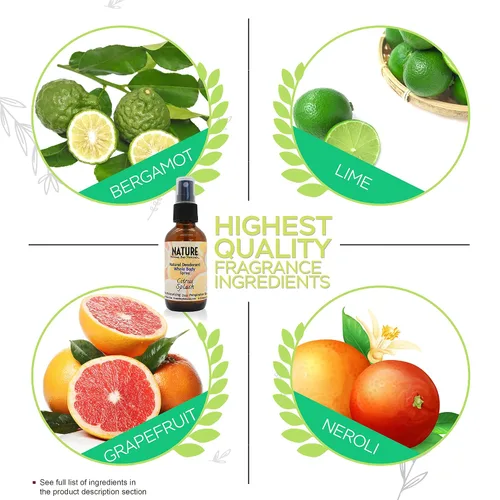 Vista 4 de NATURALEZA Natural Orgánico Desodorante en aerosol Sin aluminio Sin sodio Sin alcohol Citrus Splash