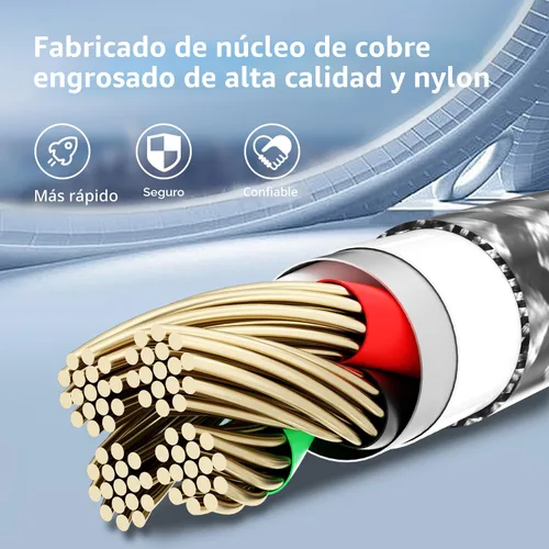 Vista 5 de Travel Essentials - Cable de carga múltiple 3 en 1, cable de carga universal para teléfono Micro USB Cable with Type-C, Micro USB,IP Port, Travel