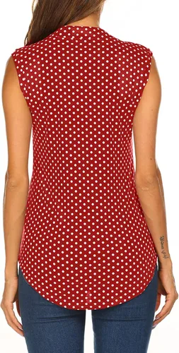 Vista 2 de Halife - Blusa larga sin mangas con estampado floral para mujer, con cuello en V, tipo túnica