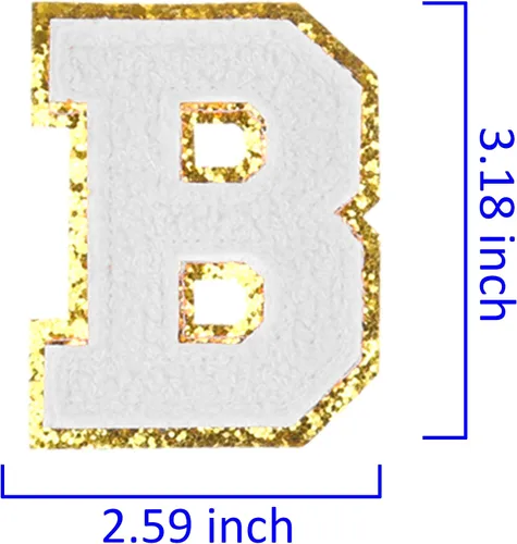 Vista 4 de Kare & Kind Parches de letras termo-adhesivas – Parches bordados de felpilla del alfabeto A-Z – Para coser o planchar para ropa, camisas, uniformes