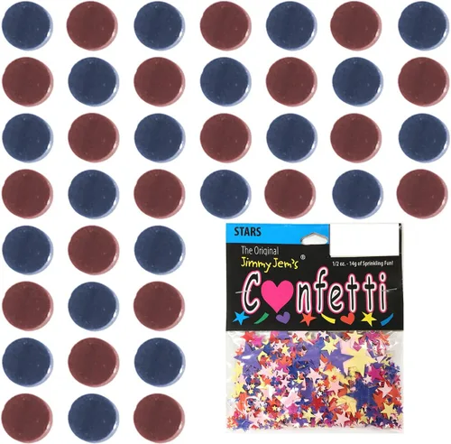 Vista 101 de Confetti Circle 1/4" Negro, Azul Marino Combo - 2 bolsas de media onza (1 oz) (8550/9971)