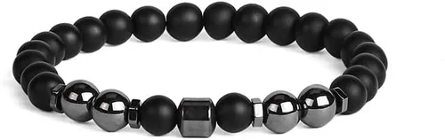 Vista 4 de Tobillera de obsidiana negra antihinchazón, ajustable, con drenaje linfático, pulsera de obsidiana negra, pulsera de obsidiana magnética