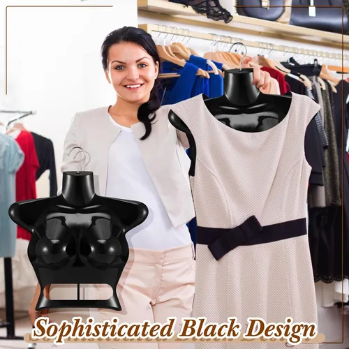 Vista 5 de Suzile 12 piezas de maniquí colgante para mujer, colgador de maniquí femenino para mujer, forma de vestido de torso de plástico, espalda hueca