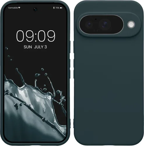 Vista 130 de kwmobile Funda compatible con Google Pixel 9 - Funda protectora delgada de TPU para teléfono - Acabado mate suave - Piedra antigua
