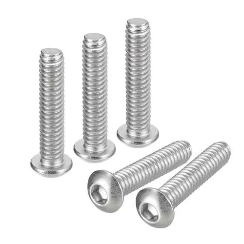 Vista 38 de uxcell Tornillos de cabeza de botón de 1/4-20x1, 25 piezas de tornillos hexagonales de acero inoxidable 304, tornillos de rosca completa