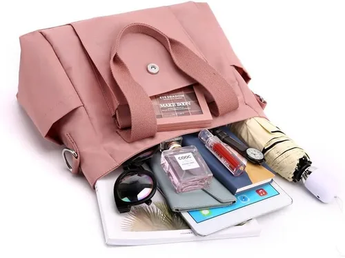 Vista 5 de Bolso de lona para mujer, bolso cruzado de nailon, bolso de hombro, bolso de hobo, lindo tamaño grande, casual, embrague