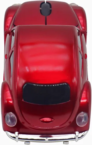 Vista 6 de Ratón inalámbrico para coche deportivo, ratón óptico 3D para computadora portátil de escritorio, ratones de computadora para JKC (rojo)