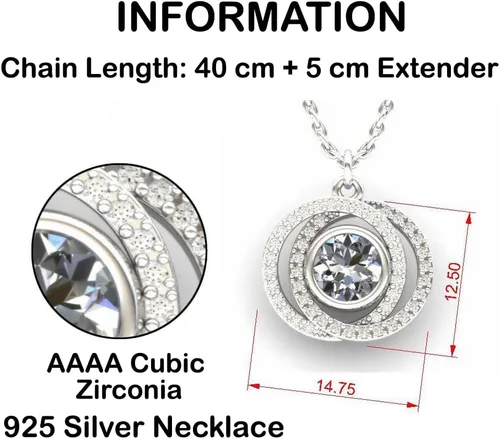 Vista 3 de Funny Wife Gifts, All Women Are Created Equal but Only the Finest Are Married, Wife Double Crystal Circle Necklace From Husband, Gag gift for wife