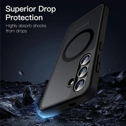 Vista 4 de JETech Estuche magnético para Samsung Galaxy S24 5G, compatible con MagSafe, funda protectora para teléfono con parte trasera translúcida y mate a