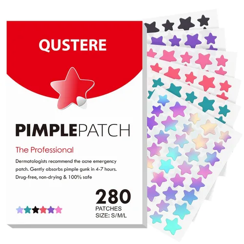 Vista 11 de QUSTERE Parches para espinillas para la cara, parches hidrocoloides para el acné, lindas cubiertas de espinillas con forma de estrella, pegatinas