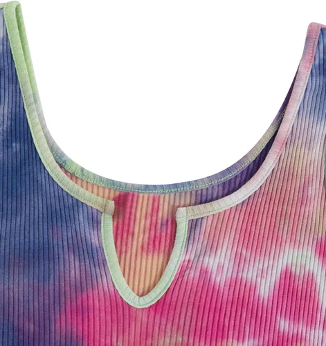Vista 3 de Verdusa Camiseta sin mangas para mujer, con cuello con muescas y acanalada
