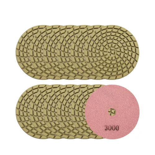 Vista 12 de SHDIATOOL Almohadillas de pulido de diamante de 4 pulgadas para hormigón, grano 50, paquete de 12 – pulido en húmedo, diseño turbo en espiral