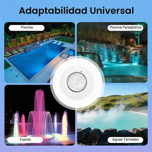 Vista 8 de 12V 54W Luz de piscina subacuática con cambio de color LED RGB IP68 con control remoto (54W)