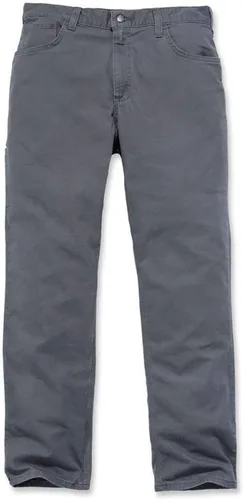 Vista 4 de Carhartt Pantalones de trabajo de lona para hombre, con Rugged Flex, corte holgado, con 5 bolsillos