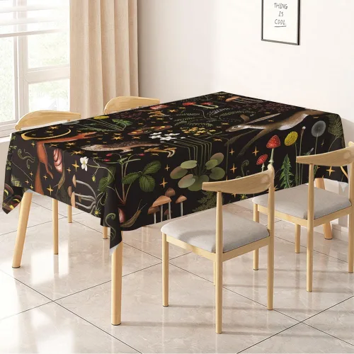 Vista 11 de Mantel rectangular rústico a prueba de derrames, impermeable, con mariposas, decoración de mesa, cubierta de mesa de girasol, color marrón y Marrón