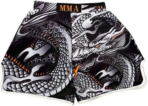 Vista 10 de O2TEE ¡Nuevo! Más de 10 estilos Muay Thai Shorts Combat Fight MMA Boxer Boxing Trunks Negro dragón