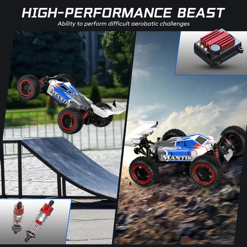 Vista 4 de ITEFDTUTNE 1:16 Autos de control remoto sin escobillas, camión RC eléctrico todo terreno fuera de carretera de hasta 62 mph, camión monstruo RC 4WD
