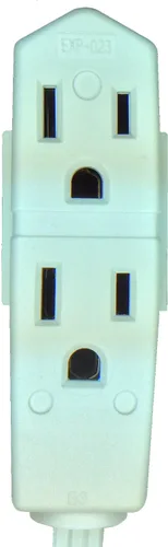 Vista 5 de Webber CW43577 - Cable de extensión triple de enchufe plano de perfil bajo (9 pies), color blanco