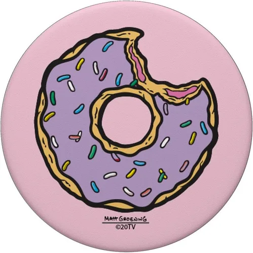 Vista 3 de The Simpsons PopSockets PopSockets intercambiables de rosquilla rociada
