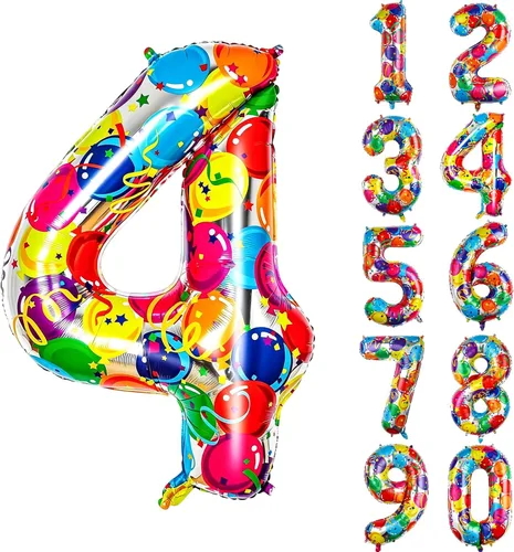 Vista 62 de Globos gigantes de helio de aluminio de 40 pulgadas, color negro, globos digitales grandes del número 0 para decoración de fiesta de cumpleaños