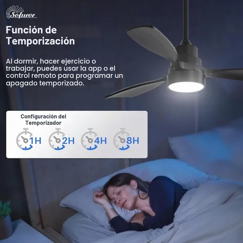 Vista 3 de Sofucor Ventiladores de techo inteligentes de 48 pulgadas con luces