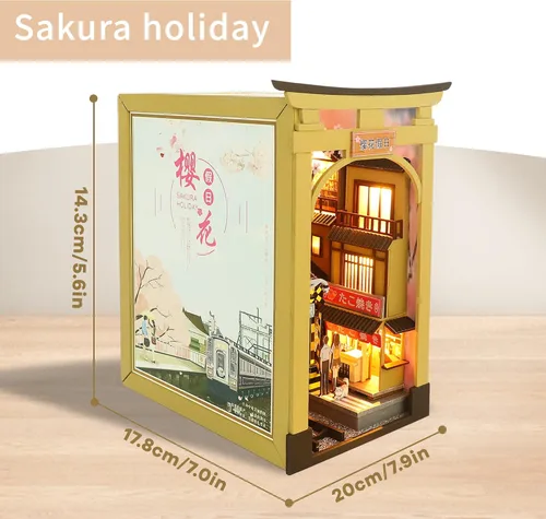 Vista 2 de Flever Kit en Miniatura de Rincón de Libro para Casa de Muñecas DIY, Decoración de Inserción de Estantería Booknook DIY, Kit en Miniatura