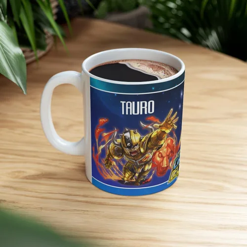 Vista 4 de Tauro, Los Caballeros del Zodiaco, Taza Ceramig 11 Oz