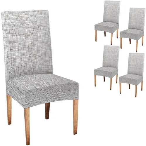 Vista 34 de TOMWISH Juego de 2 fundas para sillas de comedor, color turquesa y gris, fundas elásticas para sillas Parsons, de elastano, lavables, protectores