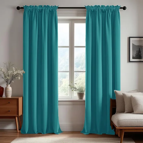 Vista 112 de Deconovo Cortinas opacas, aislamiento térmico, dobladillo para barra, reducción de ruido, certificado Oeko-TEX, cortinas de oscurecimiento