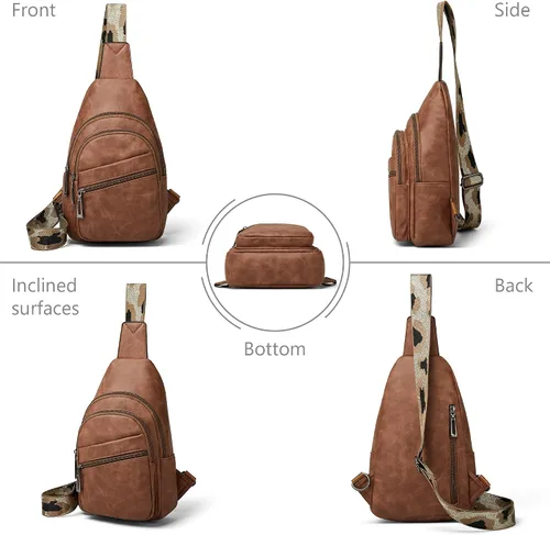 Vista 3 de Bandolera cruzada para mujer, riñoneras para mujer, bolsa de pecho para el trabajo y compras
