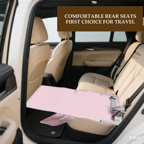 Vista 6 de Extensor de asiento de avión para niños pequeños, extensor de asiento de avión, reposapiés para niños, accesorios de viaje (rosa)