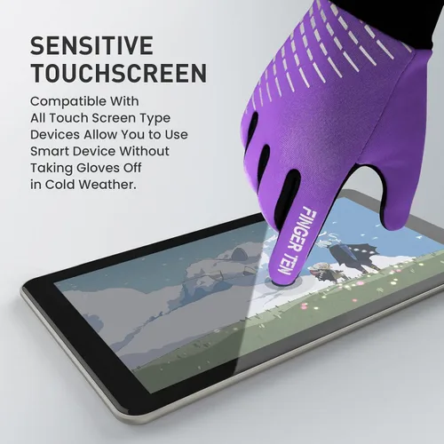 Vista 2 de FINGER TEN Guantes de invierno para pantalla táctil para niños y niñas, guantes térmicos para clima frío, guantes ligeros y cálidos para pantalla