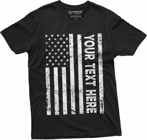 Vista 2 de Add Your Text - Camiseta patriótica personalizada para hombre