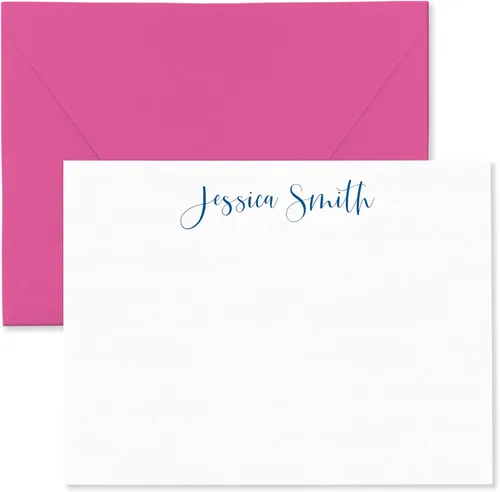 Vista 10 de Juego de tarjetas y sobres personalizados con nombre en letra cursiva para mujeres, personalizado con nombre en letra cursiva, elija