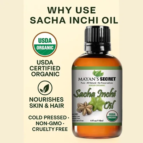 Vista 5 de Mayan's Secret Aceite de Sacha Inchi - Omega-3-6-9 orgánico certificado por USDA