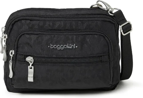 Vista 17 de Baggallini Bolsa cruzada pequeña con triple cremallera para mujer, 8 x 6 pulgadas, ligera, convertible