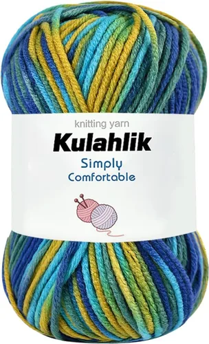 Vista 44 de 50g (1x50g) Hilo Acrílico para Crochet y Tejido, Hilo Degradado Colorido, 1 Rollo de Madejas, Hilo Acrílico Multicolor, Perfecto para Proyectos