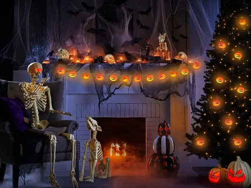 Vista 6 de Runleo Guirnalda de luces de calabaza para decoración de Halloween