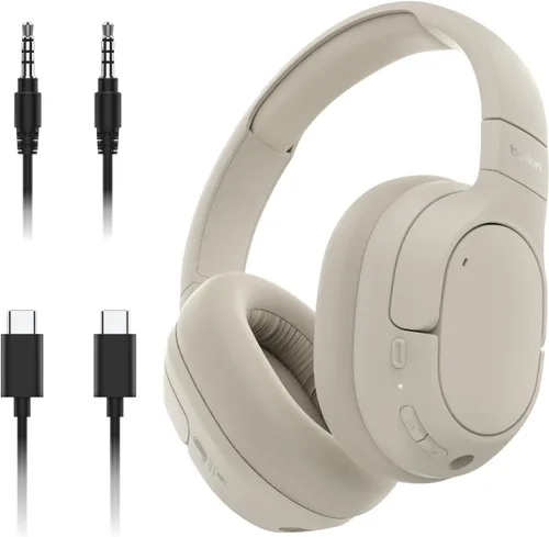 Vista 9 de Belkin SoundForm Isolate Bluetooth sobre la oreja - Auriculares híbridos con cancelación de ruido activa - Inalámbricos con 60 horas