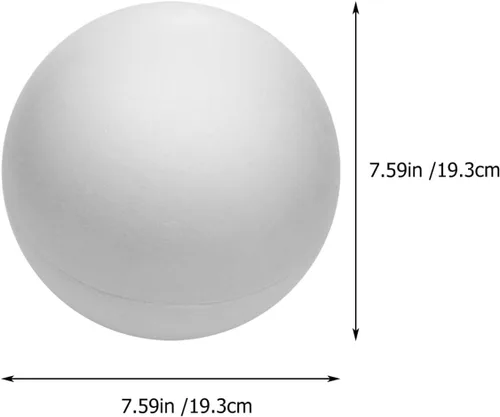 Vista 2 de Holibanna Bolas de espuma blanca, 2 bolas de poliestireno para manualidades, bolas de espuma de poliestireno para decoración del hogar, proyectos