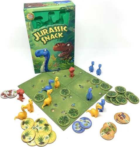 Vista 2 de Jurassic Snack: divertido juego de mesa para jugar contra amigos y familiares, mantén tus dinosaurios vivos y alimentados para ganar, divertido