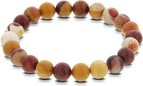 Vista 140 de Gem Avenue Handmade Round Bead Stretch Bracelet Unisex Natural Stone Beaded Jewelry for Men & Women, Elastic Wristband for Daily Wear