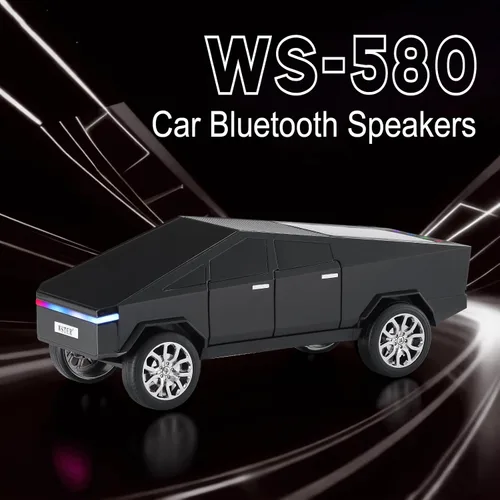 Vista 2 de WS-580 Futurista Camión Modelo Bluetooth Replica Altavoz con pantalla LED - TWS estéreo, radio FM, reproducción USB/TF, micrófono incorporado