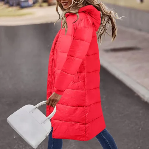 Vista 2 de Coats Women Impermeable Womens Thickened Down Jacket Long Winter Coat Hooded Jacket