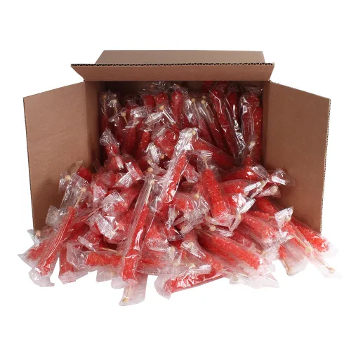Vista 99 de Palitos de caramelo de roca extragrandes: 12 paletas de cereza rosa – envueltas individualmente – Palitos de caramelo de roca de cristal