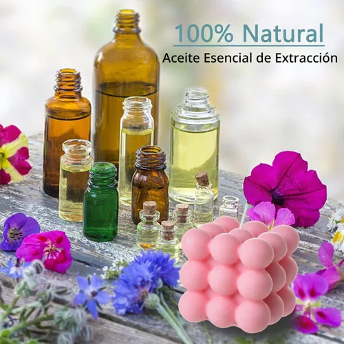 Vista 3 de Bubble Candle - Cubo de cera de soja para decoración del hogar, juego de velas perfumadas de 2 piezas (blanco + rosa)